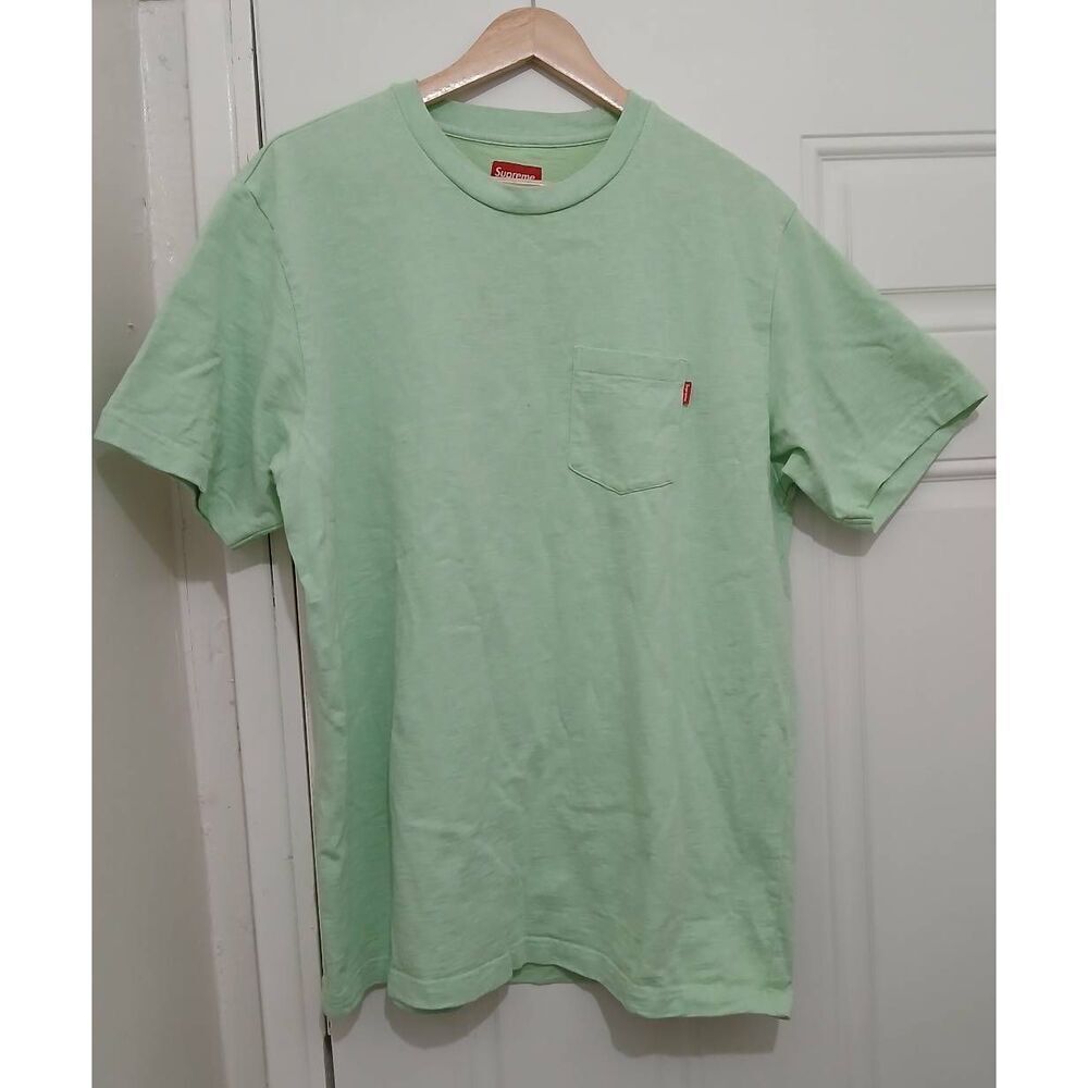 Supreme Mens Xl Thick Cotton Lime Green Shortsleeve Tee Shirt Crewneck